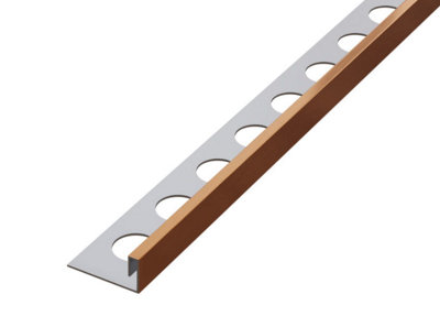 ILCOM decorative profile Js 10mm x 2700mm x 0.6mm Copper Brushed Stainless Steel