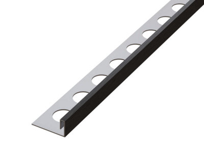 ILCOM decorative profile Js 12mm x 2440mm x 0.6mm Black Brushed Stainless Steel