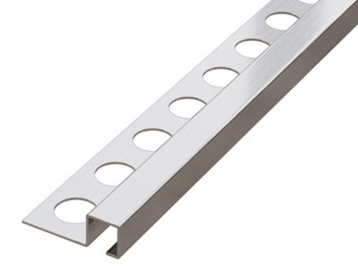 ILCOM decorative profile Q 12mm x 2440mm x 0.6mm Silver Brushed Stainless Steel