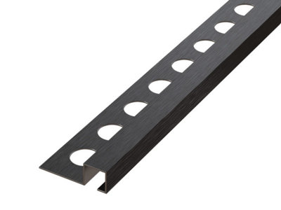 ILCOM decorative profile Qs 10mm x 2700mm x 0.6mm Black Brushed Stainless Steel