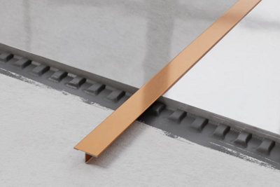 ILCOM decorative profile T 20mm x 2700mm x 0.6mm Copper Brushed Stainless Steel
