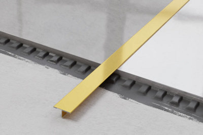 ILCOM decorative profile T 20mm x 2700mm x 0.6mm Gold Brushed Stainless Steel