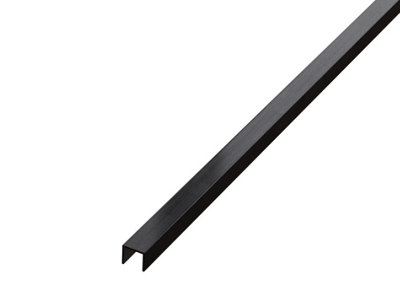 ILCOM decorative profile U 10mm x 2440mm x 0.6mm Black Brushed Stainless Steel