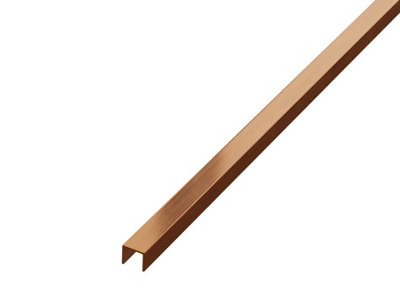 ILCOM decorative profile U 10mm x 2440mm x 0.6mm Copper Brushed Stainless Steel