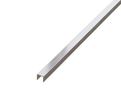 ILCOM decorative profile U 10mm x 2440mm x 0.6mm Silver Brushed Stainless Steel