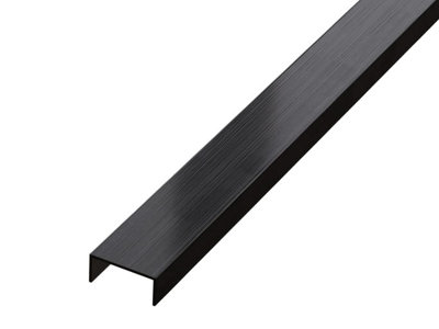 ILCOM decorative profile U 20mm x 2440mm x 0.6mm Black Brushed Stainless Steel