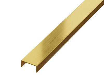 ILCOM decorative profile U 20mm x 2440mm x 0.6mm Gold Brushed Stainless Steel