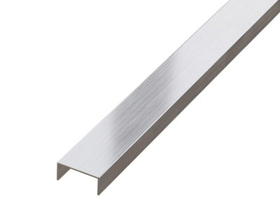 ILCOM decorative profile U 20mm x 2440mm x 0.6mm Silver Brushed Stainless Steel