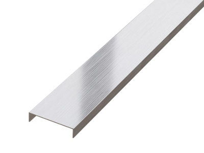 ILCOM decorative profile U 40mm x 2700mm x 0.6mm Silver Brushed Stainless Steel