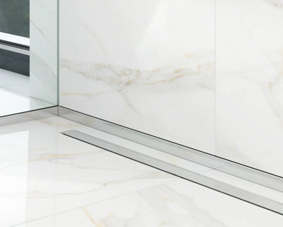 ILCOM Shower profile LC 12mm x 1300mm Silver Brushed Stainless Steel