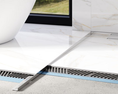 ILCOM SLOPED FLOOR SHOWER PROFILE LKL 11mm x 1800mm x 0.6mm Silver Polished Stainless Steel