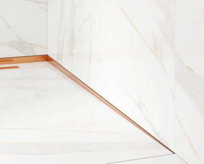 ILCOM SLOPED RIGHT FLOOR SHOWER PROFILE LSP 12mm x 1800mm  Copper Brushed Stainless Steel
