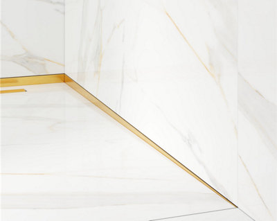 ILCOM SLOPED RIGHT FLOOR SHOWER PROFILE LSP 12mm x 1800mm  Gold Brushed Stainless Steel