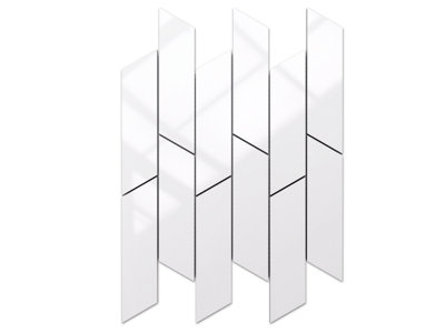 ILCOM stoneware mosaic on mesh for bathroom or kitchen 253mm x 286mm - Pahoehoe White