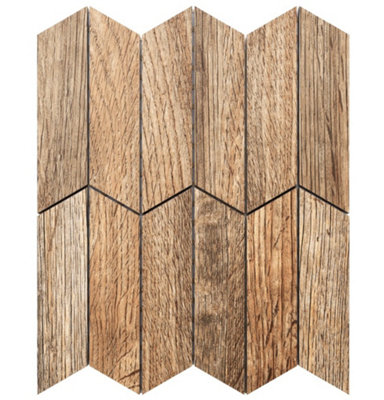ILCOM stoneware mosaic on mesh for bathroom or kitchen 255mm x 285mm - Chedar Wood