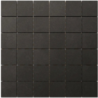 ILCOM stoneware mosaic on mesh for bathroom or kitchen 299mm x 299mm - Big black cubes