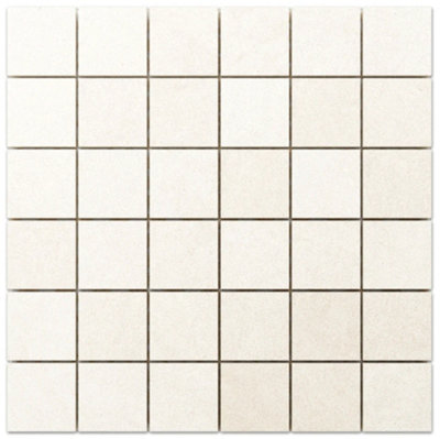 ILCOM stoneware mosaic on mesh for bathroom or kitchen 300mm x 300mm - Big creamy cubes