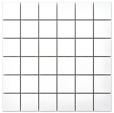 ILCOM stoneware mosaic on mesh for bathroom or kitchen 300mm x 300mm - Big white cubes