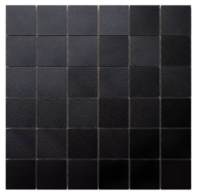ILCOM stoneware mosaic on mesh for bathroom or kitchen 300mm x 300mm - Dark chalk