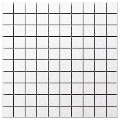 ILCOM stoneware mosaic on mesh for bathroom or kitchen 300mm x 300mm - White chalk