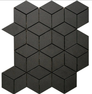 ILCOM stoneware mosaic on mesh for bathroom or kitchen 305mm x 265mm - Dark side