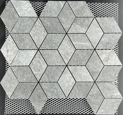 ILCOM stoneware mosaic on mesh for bathroom or kitchen 305mm x 265mm - Grey Stone