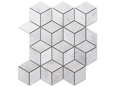 ILCOM stoneware mosaic on mesh for bathroom or kitchen 305mm x 265mm - Marble Romb