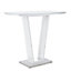 Ilko High Gloss Bar Table Rectangular Glass Top In White