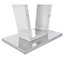 Ilko High Gloss Bar Table Rectangular Glass Top In White