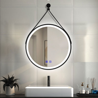 Illuminated Bathroom Mirrors with 3 LED Colors Lights Dimmable