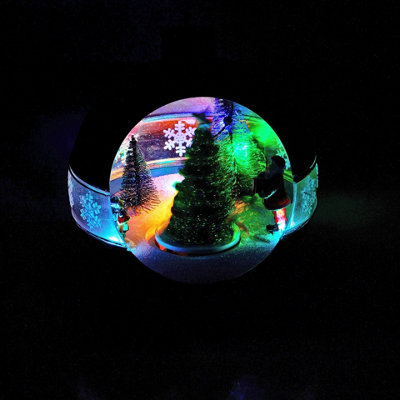 Illuminated LED Light Up Snowball Santa Christmas Winter Scene Display ...