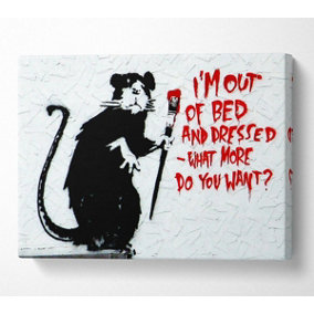 Im Out Of Bed And Dressed What More Do You Want Rat Canvas Print Wall Art - Medium 20 x 32 Inches