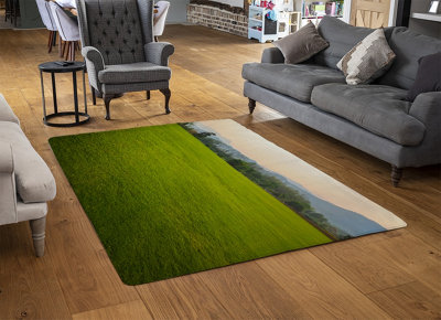 Image Of Lush Grass Field Designer Special Soft Home Rug