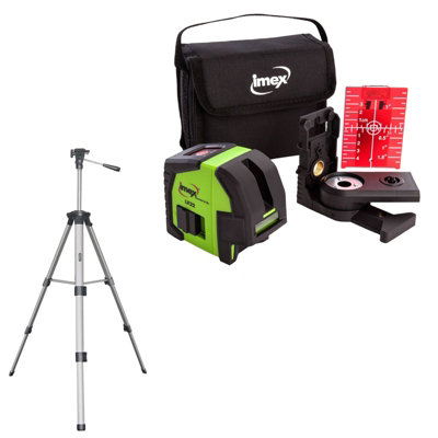 Imex LX22 Cross Line Laser Level Self Levelling Laser 30m +Telescopic 1 ...