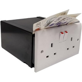 Imitation Double Plug Socket Secret Wall Safe Modern Finish Valuables Cash Jewellery Safe Stash Diversion Security Box