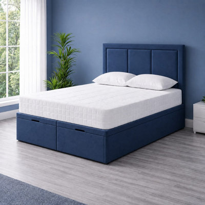 Imo Divan Ottoman Bed With Mattress Blue