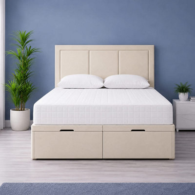 Imo Divan Ottoman Bed With Mattress Blue