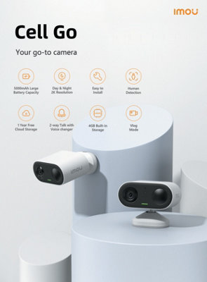 Imou Cell GO Indoor & Outdoor Battery Powered Smart Security Camera including free one year cloud storage