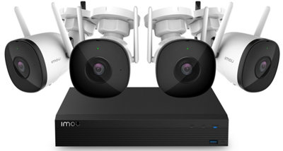 Imou Wireless CCTV Kit, 4-Channel 1TB Wi-Fi NVR, inc 4x Imou 2MP Bullet 2C, Outdoor Smart Wired Cameras with Night Vision