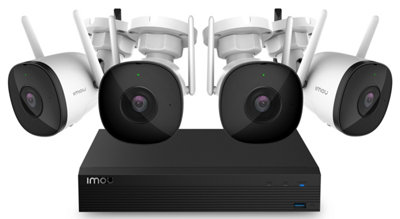 Imou Wireless CCTV Kit, 4-Channel 1TB WiFi NVR inc 4 x 2MP Bullet 2 Outdoor Smart WiFi Security Cameras, full col night vision