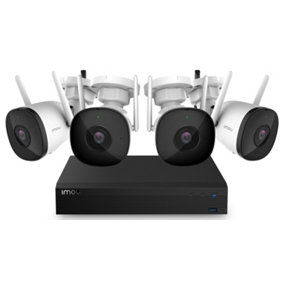 Imou Wireless CCTV Kit, 4-Channel 1TB WiFi NVR inc 4 x 2MP Bullet 2 Outdoor Smart WiFi Security Cameras, full col night vision