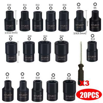 Dado De Impacto E - Torx (torx) E24 Con Entrada De 1/2 Bgs