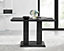 Imperia Black High Gloss 4 Seater Dining Table with Structural 2 Plinth Column Legs Perfect for Modern Minimalist Dining Rooms