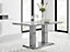 Imperia Grey High Gloss 6 Seater Dining Table with Structural 2 Plinth Column Legs Perfect for Modern Minimalist Dining Rooms