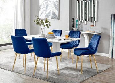 Navy blue dining online room set