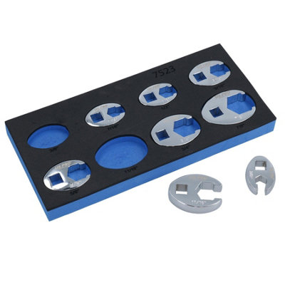 Imperial / AF / SAE crowfeet crowfoot spanner 3/8" drive 8pc 3/8" - 7/8"