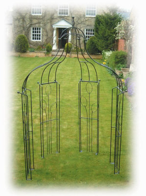 Imperial Bower (Inc Ground Spikes) Garden Gazebo - Solid Steel - L89 x W177.7 x H304.8 cm