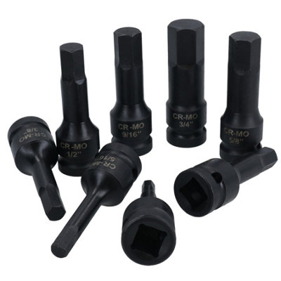 Imperial Deep Impact Allen Hex Key Sockets 1/2in Drive 1/4in - 3/4in 8pc Set