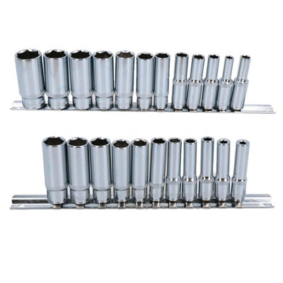 Imperial SAE / AF Double Deep Sockets 1/4" And 3/8" Drive 5/32" - 7/8" 23pc Set