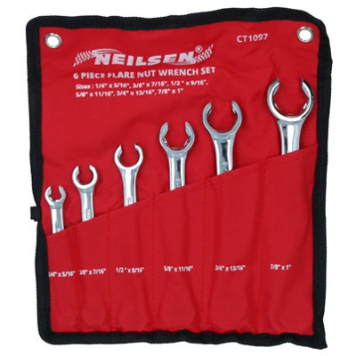 Imperial SAE AF Flare Nut Pipe Wrench / Spanner Set 1/4" to 1" 6pc